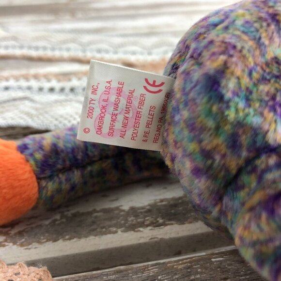 Ty Beanie Babies Bananas 2000 Plush Monkey Multicolor Orange Purple - Picture 7 of 7